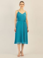 APART Sukienka w kolorze niebieskim rozmiar: 36. Niebieskie sukienki Apart, bez wzorów, bez kołnierzyka, bez ramiączek, midi. Za 200.13 zł.