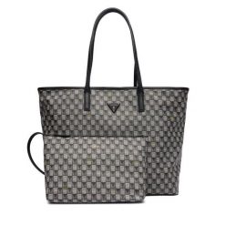 Torebka Guess. Czarne shopper bag Guess, z aplikacjami, bez dodatków. Za 519.99 zł.