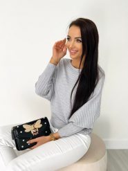 Szary Sweterek Kimono 9425-320-D. Szare swetry ModnaKiecka.pl, s, bez wzorów, z materiału, biznesowe, bez ramiączek. Za 109.99 zł.