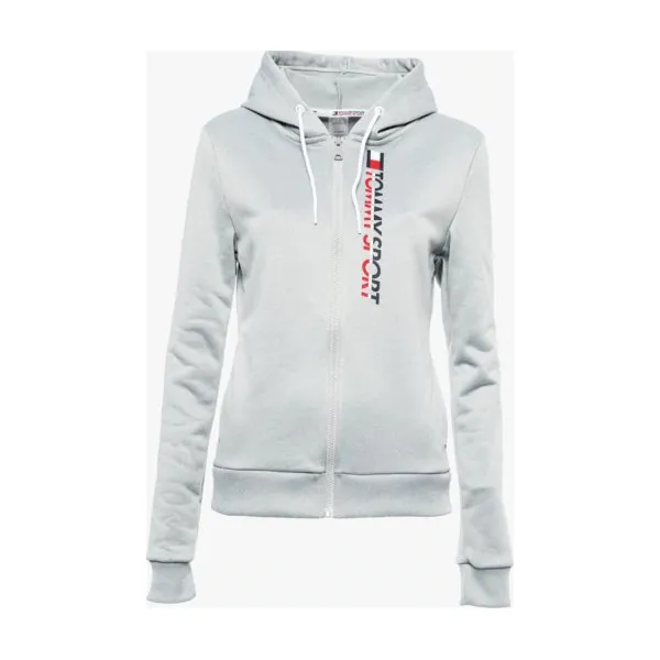 Tommy Sport Bluza Rozpinana Z Kapturem Zip Vertical Logo , szary, rozmiar L. Szare bluzy z kapturem Tommy Hilfiger, l, z aplikacjami, z elastanu, z kapturem, climacool (adidas). W wyprzedaży za 319.99 zł.