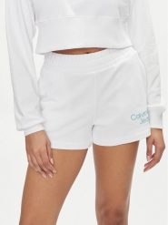 Calvin Klein Jeans Szorty sportowe Stacked Institutional J20J223136 Biały Relaxed Fit. Białe szorty sportowe Calvin Klein Jeans, bez wzorów, z bawełny. Za 159.99 zł.