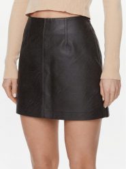 Calvin Klein Jeans Spódnica z imitacji skóry J20J222554 Czarny Regular Fit. Czarne spódnice Calvin Klein Jeans, m, bez wzorów, z jeansu. Za 259.99 zł.