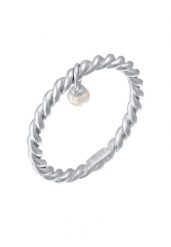 Elli Damska obrączka skręcona wisiorek z perłą hodowlaną słodkowodną ze srebra próby 925 Sterling Silver Pierścionki 1 ct Damski. Szare pierścionki Elli, z perłą, srebrne. Za 208.99 zł.