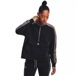 Bluza damska Under Armour Rival Fleece + Layer. Czarne bluzy Under Armour, bez wzorów, bez kaptura. Za 199.99 zł.