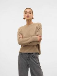 Vero Moda Sweter w kolorze beżowym rozmiar: XS. Brązowe swetry Vero Moda, xs, bez wzorów, bez ramiączek. Za 41.88 zł.