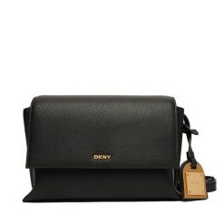 Torebka DKNY. Czarne listonoszki DKNY, bez wzorów, bez dodatków. Za 1,229.00 zł.