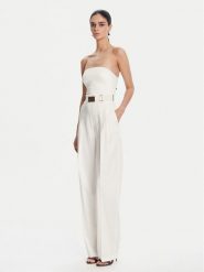 Elisabetta Franchi Kombinezon TU05152E2 100 Écru Regular Fit. Sukienki Elisabetta Franchi, bez wzorów, z syntetyku, bez kołnierzyka, bez ramiączek. Za 2,839.00 zł.