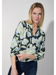 More & More Bluzka w kolorze granatowo-błękitnym rozmiar: 34. Niebieskie bluzki More & More, bez wzorów, z wiskozy, bez kołnierzyka, bez ramiączek. Za 113.99 zł.