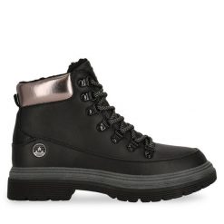 Trapery Whistler. Czarne traperki WHISTLER, bez wzorów, bez obcasa, bez zapięcia. Za 349.99 zł.