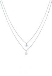 Elli Damski warstwowy płytka Basic z kryształem w srebrze próby 925 Sterling Silver Naszyjniki 1 ct. Szare naszyjniki Elli, z materiału, srebrne. Za 193.99 zł.