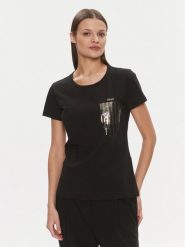 Liu Jo Sport T-Shirt TA4136 JS003 Czarny Regular Fit. Czarne t-shirty sportowe Liu Jo Sport, xs, bez wzorów, z bawełny, bez ramiączek. Za 189.99 zł.