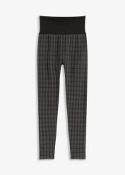 Legginsy ocieplane z miękką spodnią stroną. Czarne legginsy bonprix, bez wzorów. Za 49.99 zł.