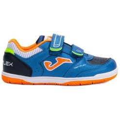 Buty piłkarskie Joma Top Flex 2504 In TPJW2504INV niebieskie. Niebieskie buty treningowe bez wzorów, z gumy, bez zapięcia, do piłki nożnej. Za 287.52 zł.
