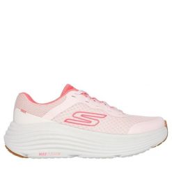 Buty sportowe damskie Skechers Max Cushioning. Czerwone buty treningowe Skechers, bez wzorów, bez zapięcia. Za 339.00 zł.