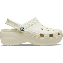 Klapki damskie Crocs CLASSIC PLATFORM CLOG. Brązowe klapki Crocs, bez wzorów, bez obcasa, bez zapięcia. Za 188.49 zł.