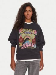 Roxy Bluza Lineup ERJFT05006 Czarny Relaxed Fit. Czarne bluzy Roxy, xl, bez wzorów, z bawełny, bez ramiączek, bez kaptura. Za 269.99 zł.