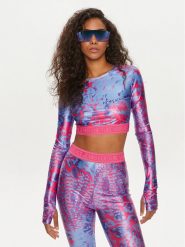 Versace Jeans Couture Bluzka 76HAH218 Kolorowy Slim Fit. Bluzki Versace Jeans Couture, bez wzorów, z jeansu, bez kołnierzyka, bez ramiączek. Za 579.99 zł.