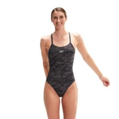 Strój kąpielowy damski Speedo Allover Fixxbk. Czarne stroje jednoczęściowe Speedo, bez wzorów, z lycry, sportowe. Za 326.00 zł.
