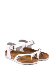 Comfortfusse Skórzane sandały w kolorze bialym rozmiar: 42. Białe sandały Comfortfüße, bez wzorów, ze skóry, klasyczne, z otwartym noskiem, bez obcasa, bez zapięcia. Za 140.86 zł.