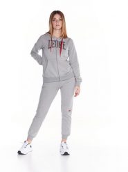 Bluza z bawełna z kaptur na co dzień na siłownię. Szare bluzy LEONE 1947 APPAREL, s, bez wzorów, z bawełny, bez ramiączek, bez kaptura. Za 189.41 zł.