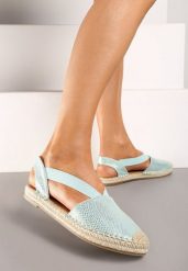 Jasnozielone Espadryle z Ekoskóry na Płaskiej Podeszwie Cecilas. Zielone espadryle Renee, bez wzorów, boho, bez obcasa, na płaskiej podeszwie. W wyprzedaży za 29.99 zł.
