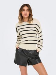 ONLY Sweter w kolorze czarno-kremowym rozmiar: M. Brązowe swetry ONLY, m, bez wzorów, bez ramiączek. Za 118.28 zł.