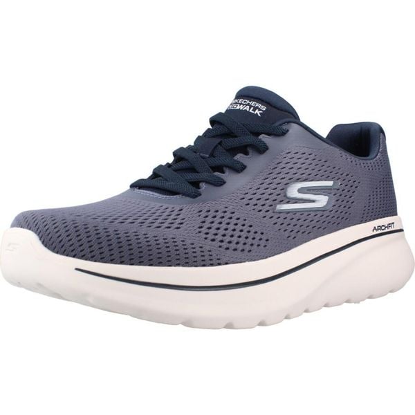 Buty SKECHERS GO WALK ARCH FIT N JOY JUNI Niebieski. Niebieskie buty trekkingowe Skechers, z tkaniny, bez zapięcia. Za 288.99 zł.