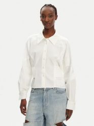 PINKO Koszula Controvento 104594 A2BT Biały Relaxed Fit. Białe koszule Pinko, s, bez wzorów, z bawełny, bez kołnierzyka, bez ramiączek. Za 1,289.00 zł.
