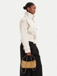 Tory Burch Torebka Fleming Suede Pochette 185797 Kremowy. Białe torebki klasyczne Tory Burch, bez wzorów, ze skóry, bez dodatków. Za 2,164.00 zł.