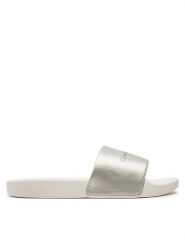 Calvin Klein Jeans Klapki Slide Ny Pearl YW0YW01243 Niebieski. Niebieskie klapki Calvin Klein Jeans, bez wzorów, z jeansu, bez obcasa, bez zapięcia. Za 219.99 zł.