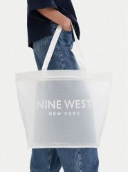 Nine West Torebka CEO-Eloura-LA374-4074 Biały. Białe shopper bag Nine West, bez wzorów, z materiału, bez dodatków. Za 79.99 zł.