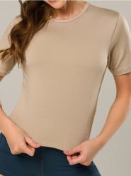 Koszulka Gym Hard - beżowy. Brązowe t-shirty sportowe Sinsay, l, bez wzorów, bez ramiączek. Za 12.99 zł.