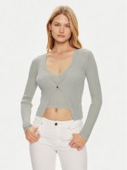 Guess Sweter W4YR37 Z3G32 Zielony Regular Fit. Zielone swetry Guess, xs, z aplikacjami, z wiskozy, bez ramiączek. Za 269.99 zł.