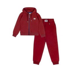 Bluza z bawełna z kaptur na czas wolny na co dzień. Czerwone bluzy LEONE 1947 APPAREL, bez wzorów, z bawełny, bez kaptura, na fitness i siłownię. W wyprzedaży za 109.46 zł.