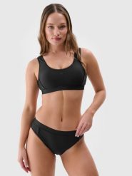 4F Dół od bikini damski - czarny XL. Czarne bikini 4f, bez wzorów, z elastanu, wakacyjne. Za 29.99 zł.