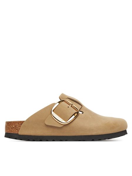 Birkenstock Klapki Boston Big Buckle Hex 1030425 Brązowy. Brązowe klapki Birkenstock, bez wzorów, ze skóry, bez obcasa, bez zapięcia. Za 809.99 zł.