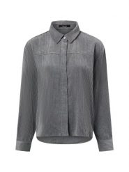 Opus Damska sztruksowa bluzka koszulowa - Flanky Kobiety Sztuczne włókno szary jednolity, 38. Szare bluzki Opus, bez wzorów, z materiału, bez kołnierzyka, bez ramiączek. Za 399.95 zł.