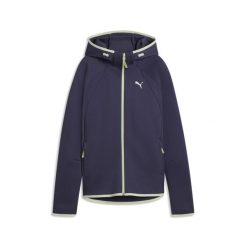 Damska rozpinana bluza Evostripe z kapturem PUMA. Fioletowe bluzy Puma, bez wzorów, z kapturem, do biegania. Za 329.00 zł.