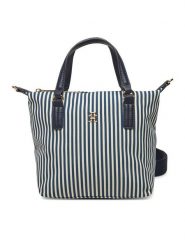 Tommy Hilfiger Torebka Poppy Summer Small Tote AW0AW17202 Granatowy. Niebieskie torebki klasyczne Tommy Hilfiger, bez wzorów, z materiału, bez dodatków. Za 289.99 zł.