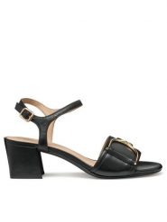 Geox Sandały D New Eraklia 50 D35RNB 000TU C9997 Czarny. Czarne sandały Geox, bez wzorów, ze skóry, bez obcasa, na słupku, bez zapięcia. Za 619.99 zł.