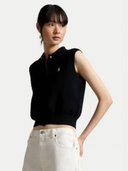 Polo Ralph Lauren Sweter 211970666002 Czarny Regular Fit. Czarne swetry Polo Ralph Lauren, s, bez wzorów, z bawełny, bez ramiączek. Za 729.99 zł.