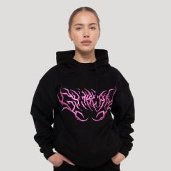 Bluza damska fitness z kapturem oversize czarna Thorn. Czarne bluzy GYMBEAM, xl, bez wzorów, z bawełny, klasyczne, bez ramiączek, z kapturem. Za 148.90 zł.