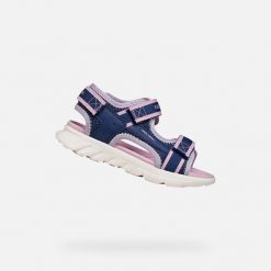Sandały GEOX J SANDAL AIRADYUM GI Niebieski. Czerwone sandały Geox, bez wzorów, z syntetyku, bez obcasa, bez zapięcia. Za 204.99 zł.
