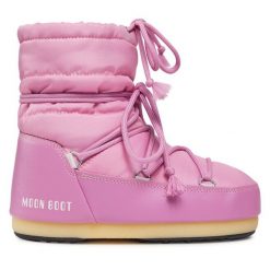 Śniegowce Moon Boot. Czerwone śniegowce Moon Boot, bez wzorów, z nylonu, bez zapięcia. Za 799.99 zł.