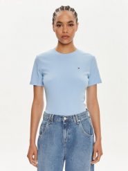 Tommy Hilfiger T-Shirt New Cody WW0WW40587 Błękitny Slim Fit. Niebieskie t-shirty Tommy Hilfiger, xxl, bez wzorów, z bawełny, bez kołnierzyka, bez ramiączek. Za 119.99 zł.