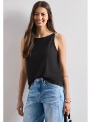 Street One Top w kolorze czarnym rozmiar: 38. Czarne topy Street One, z aplikacjami, street, bez kołnierzyka, bez ramiączek. Za 111.59 zł.