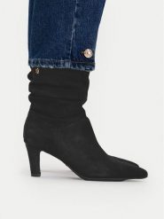 MEXX Botki EO-WI44-TIP-01 Czarny. Czarne botki Mexx, bez wzorów, ze skóry, bez obcasa, na szpilce, bez zapięcia. Za 479.99 zł.