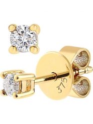 Revoni Złote kolczyki-wkrętki z diamentami rozmiar: onesize. Żółte kolczyki Revoni, z diamentem, złote. Za 1,087.99 zł.