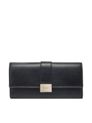 Calvin Klein Duży Portfel Damski Hardware Snap Large Wallet K60K612964 Czarny. Czarne portfele Calvin Klein, bez wzorów, ze skóry. Za 229.99 zł.