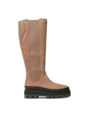 Clarks Kozaki Orianna2 261748184 Beżowy. Brązowe kozaki Clarks, bez wzorów, z nubiku, bez obcasa, na płaskiej podeszwie, bez zapięcia. Za 1,079.00 zł.